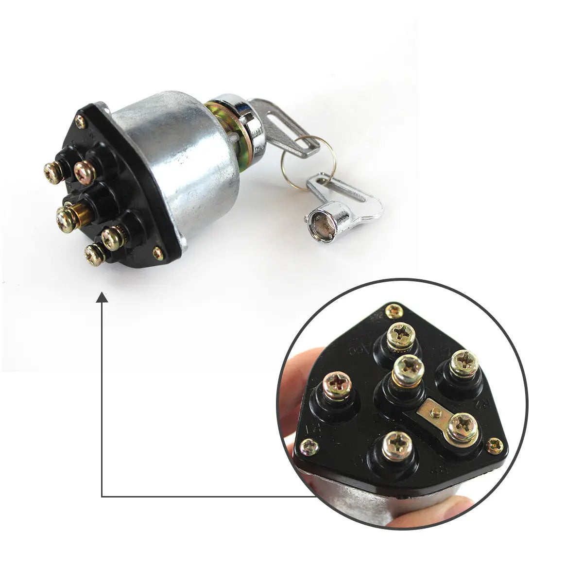 ignition switch with 2 keys 007SS-54-3 for Kato HD250 HD800 HD700 - image 2