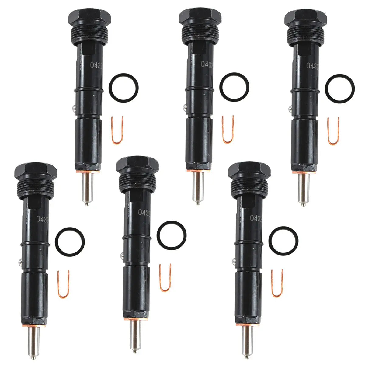 6-Pack Fuel Injectors 0432133864 Compatible with Cummins 5.9L 6BT50HP Engine Dodge Ram 3500 2500 5.9L 1994-98