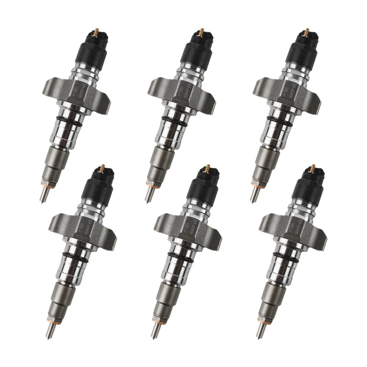 6-Pack Fuel Injector 2854608 0445120057 Compatible with CASE New Holland IVECO Engine F4HE9687 Tractor Maxxum 115 125 140 T6030 T6050 T6080 T6090
