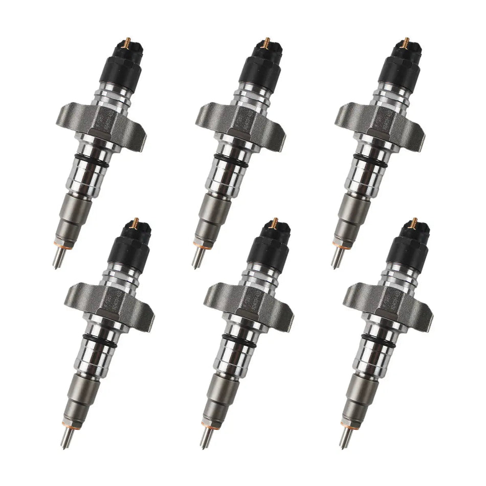 6-Pack Fuel Injector 2854608 0445120057 Compatible with CASE New Holland IVECO Engine F4HE9687 Tractor Maxxum 115 125 140 T6030 T6050 T6080 T6090