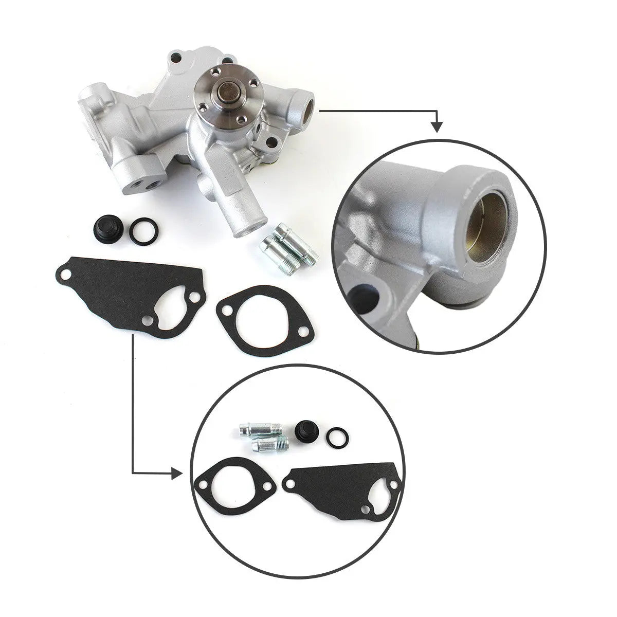 119265-42002 Water Pump for Yanmar 3D68E 3TNE68 3TNE68C Engine - image 2
