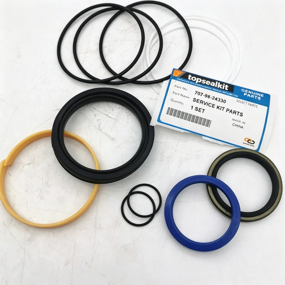 Hydraulic Cylinder Seal Kit Compatible with Komatsu PC35MR-3 Excavator - Boom Cylinder Rebuild Repair Kit Replace OEM 707-98-24330 707-00-0H541