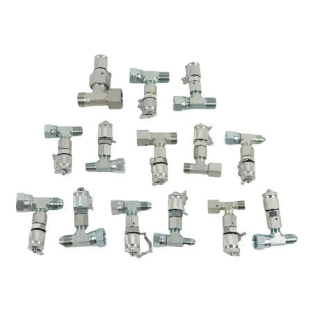 14-Piece Tee Fitting Adapter Set for Hydraulic Pressure Gauge Test Kits - image 3