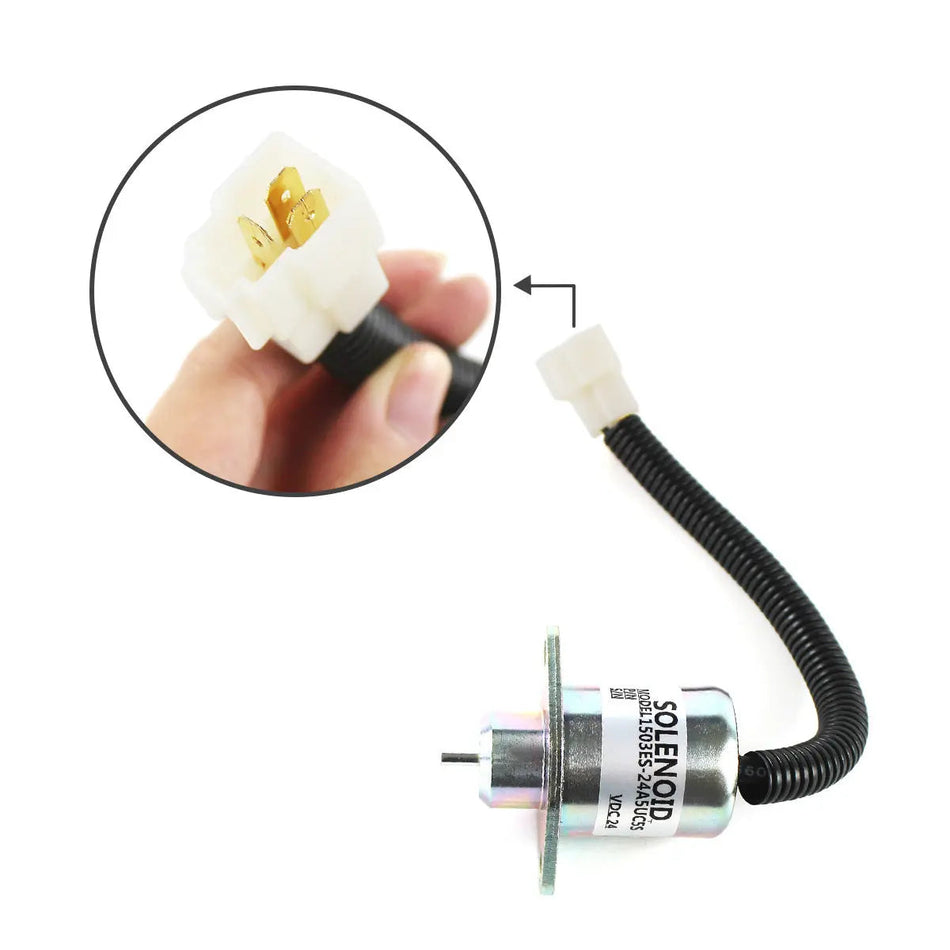 Topsealkit 1503ES-24A5UC5S fuel shut-off solenoid, for Kubota 5 Series Excavator - image 2