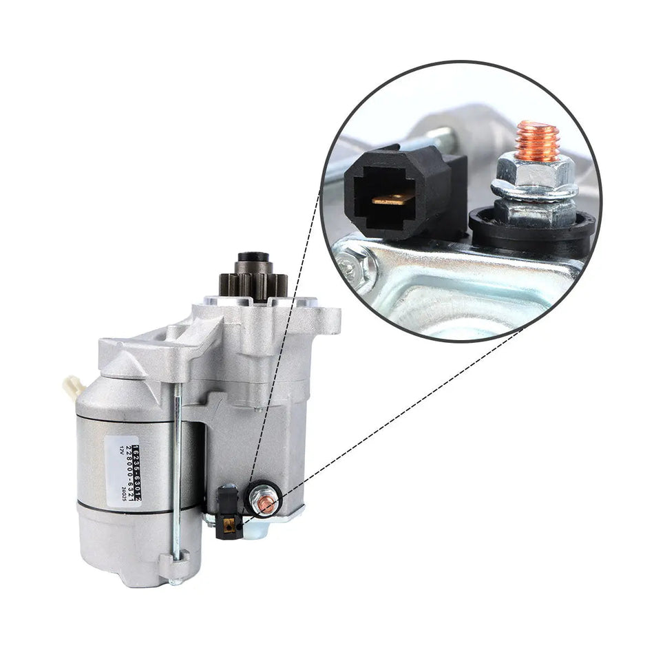 16235-63012 starter motor for Kubota V1505T Tractor EX12-2 EX15-2 EX22 - image 2