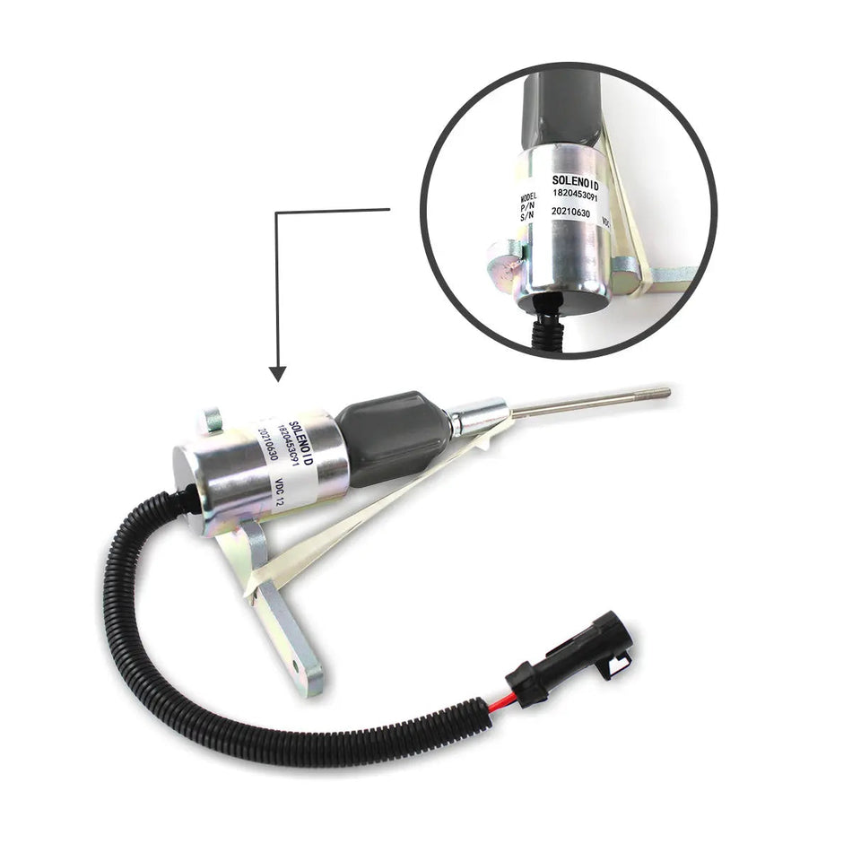Topsealkit 1820453C91 fuel shut-off solenoid, for Navistar DT466 Engine Perkins 12V - image 2