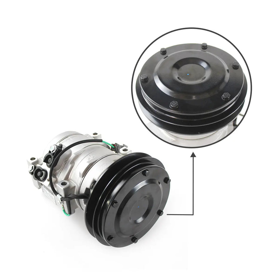 A/C Compressor 20Y-979-6121 1PK 24V 10S15C for Komatsu PC200-7 PC200-8 PC220-8 PC270- - image 2