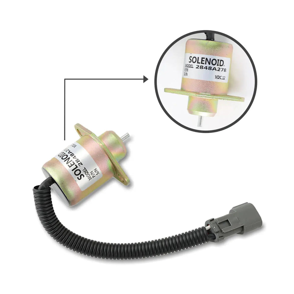 Topsealkit 2848A278 fuel shut-off solenoid, for Perkins Hyster UB704 Engine - image 2