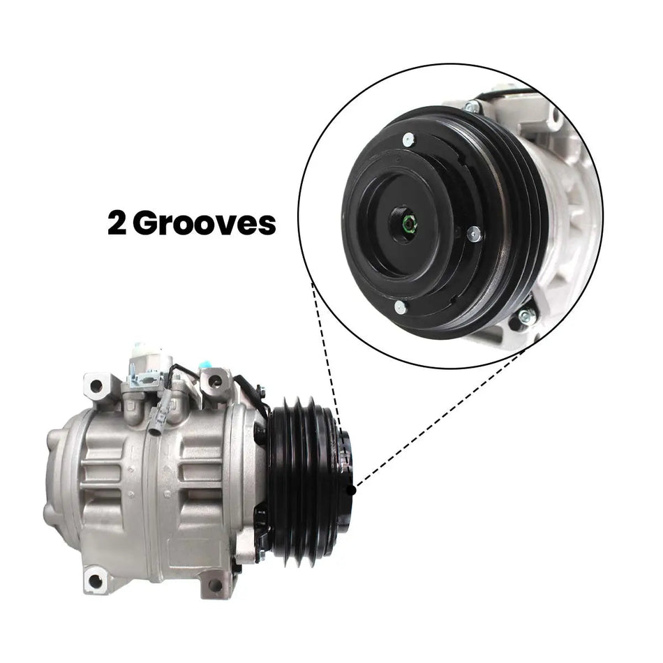 447220-1472 2PK 24V A/C Compressor 10P30C for Toyota Coaster Bus - image 2