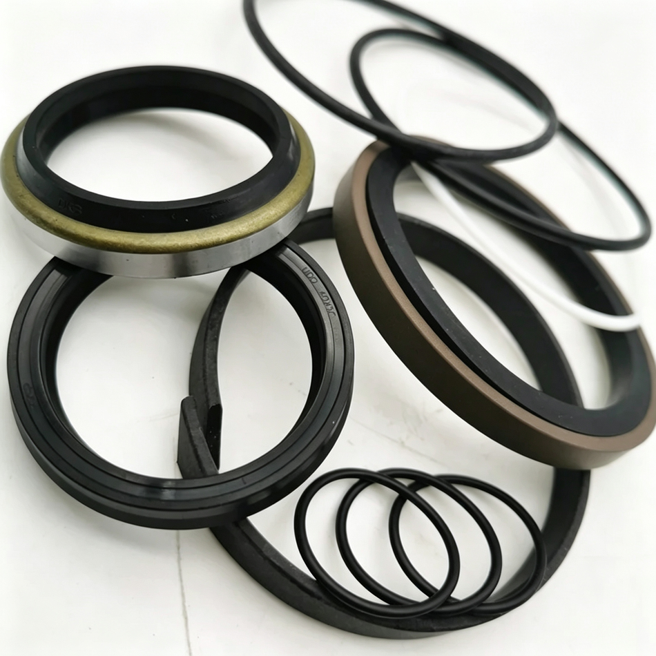 Kit de sellos para cilindro hidráulico compatible con motoniveladora Komatsu GD555-5 - Kit de reparación y reconstrucción de cilindro de inclinación de motoniveladora, reemplaza al OEM 707-98-27650 7079827650