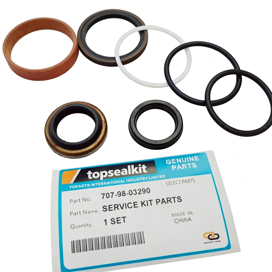 Hydraulic Cylinder Seal Kit Compatible with Komatsu LW100-1H Crane - Steering Cylinder Rebuild Repair Kit Replace OEM 707-98-03290 22T-63-08050
