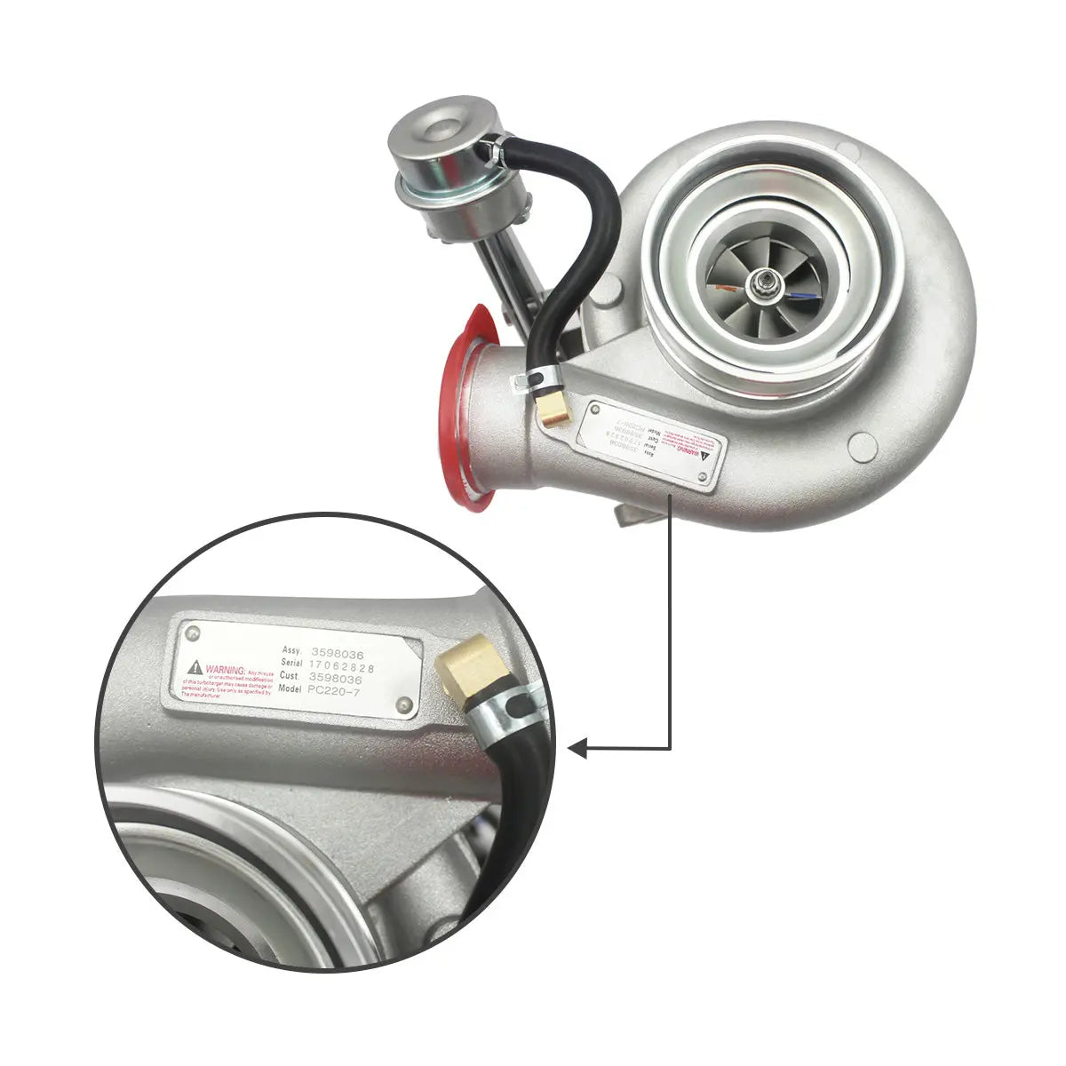 3598036 Turbocharger for Komatsu PC220-7 SA6D102 Engine Parts - image 3