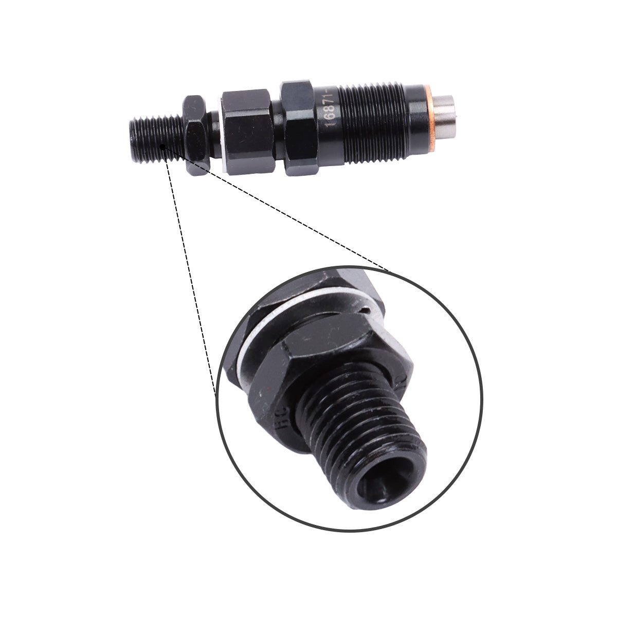3-Pack Fuel Injector 16871-53904 Compatible with Kubota Engine D902 D722 Z482 Tractor RTV900 BX1870 BX2360