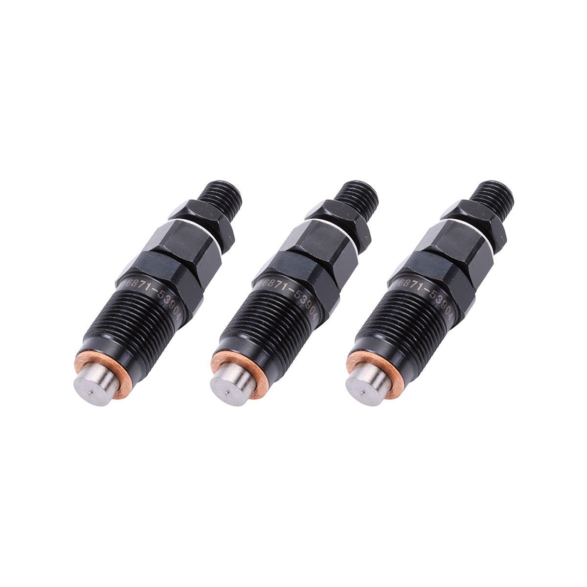 3-Pack Fuel Injector 16871-53904 Compatible with Kubota Engine D902 D722 Z482 Tractor RTV900 BX1870 BX2360