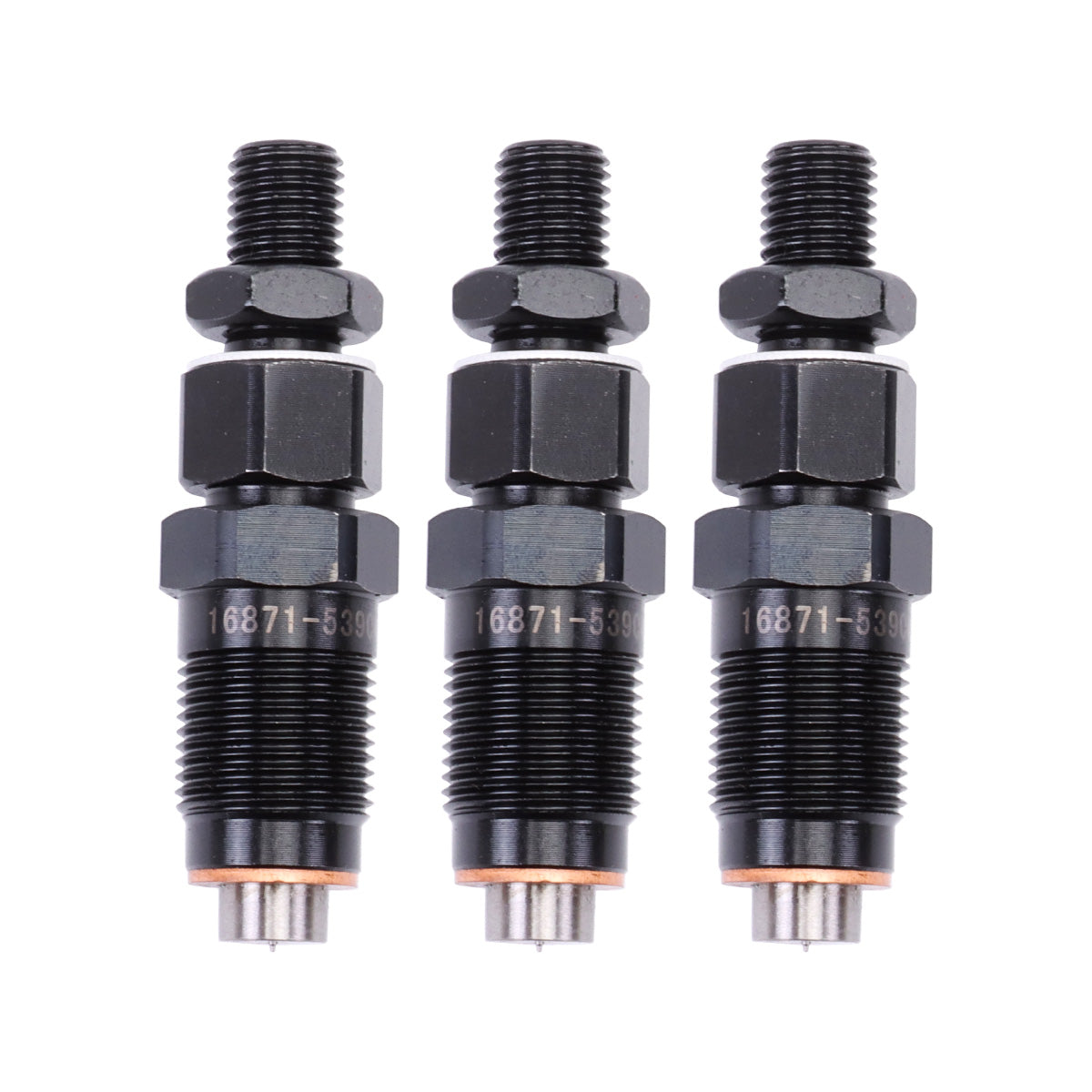 3-Pack Fuel Injector 16871-53904 Compatible with Kubota Engine D902 D722 Z482 Tractor RTV900 BX1870 BX2360