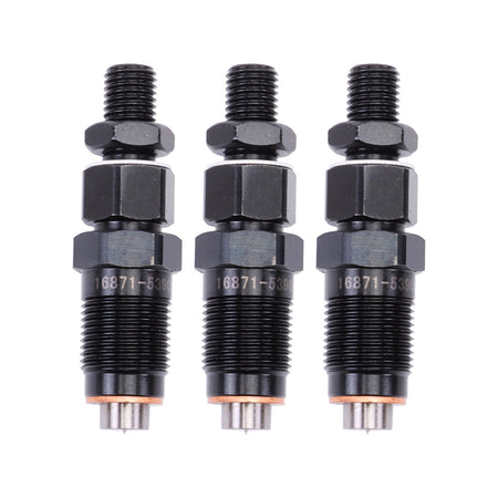 3-Pack Fuel Injector 16871-53904 Compatible with Kubota Engine D902 D722 Z482 Tractor RTV900 BX1870 BX2360