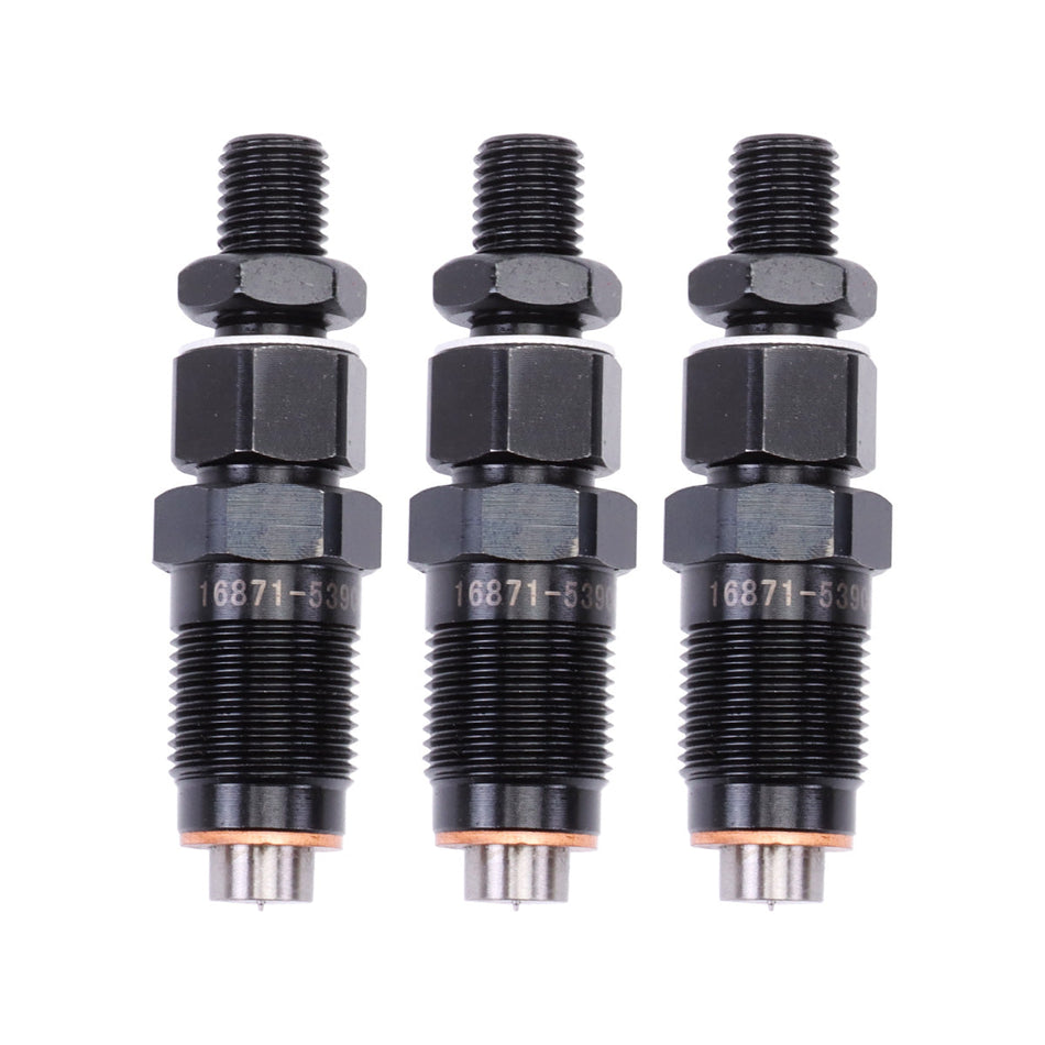 3-Pack Fuel Injector 16871-53904 Compatible with Kubota Engine D902 D722 Z482 Tractor RTV900 BX1870 BX2360