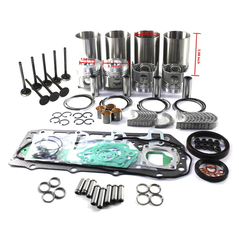 4D84-2 4D84E-2 Engine Overhaul Rebuild Kit for Yanmar B6 Komatsu PC40-7 PC50UU-2 - image 2