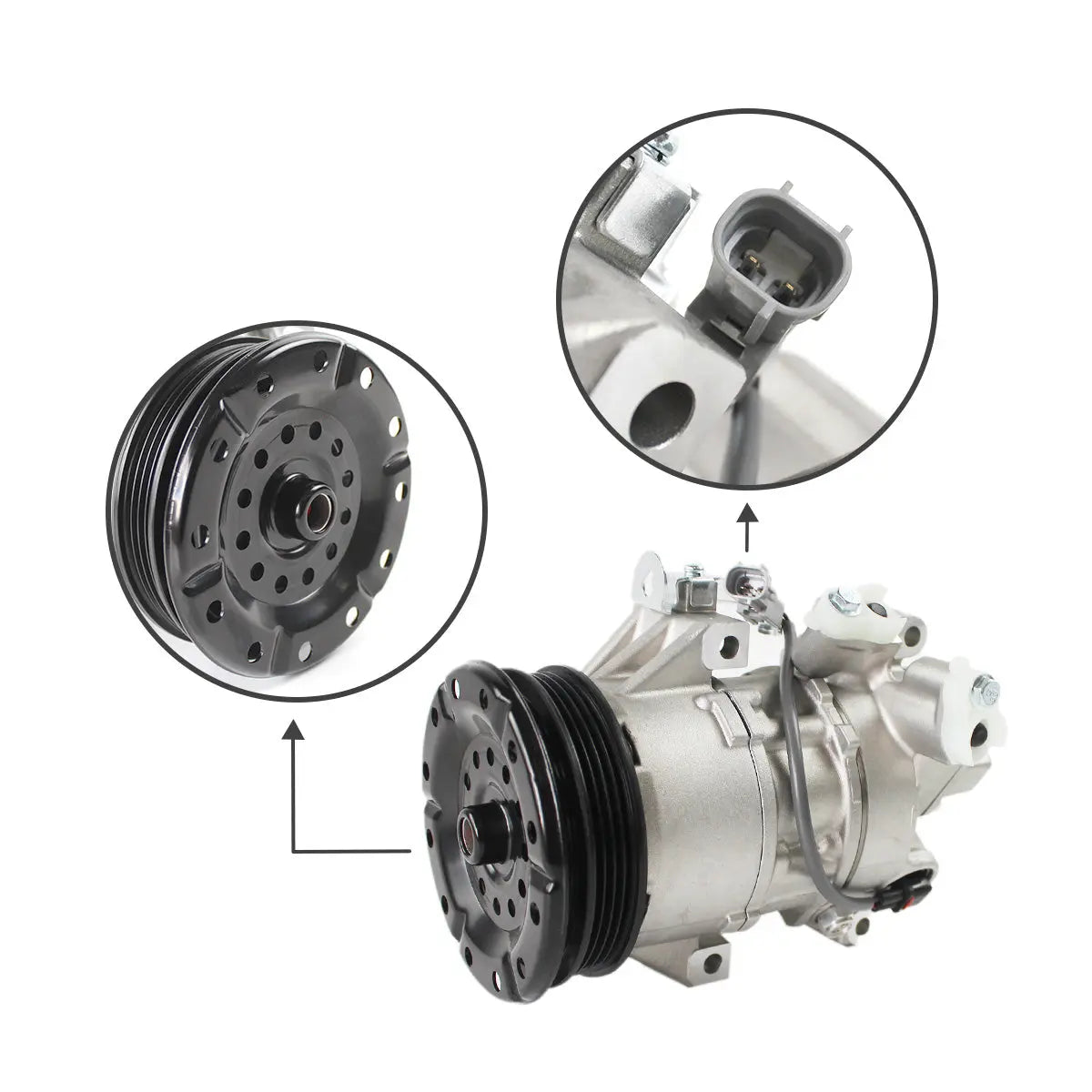 88310-52551 A/C Compressor 4PK 12V for Toyota Yaris Vitz Sienta Scion XA - image 3