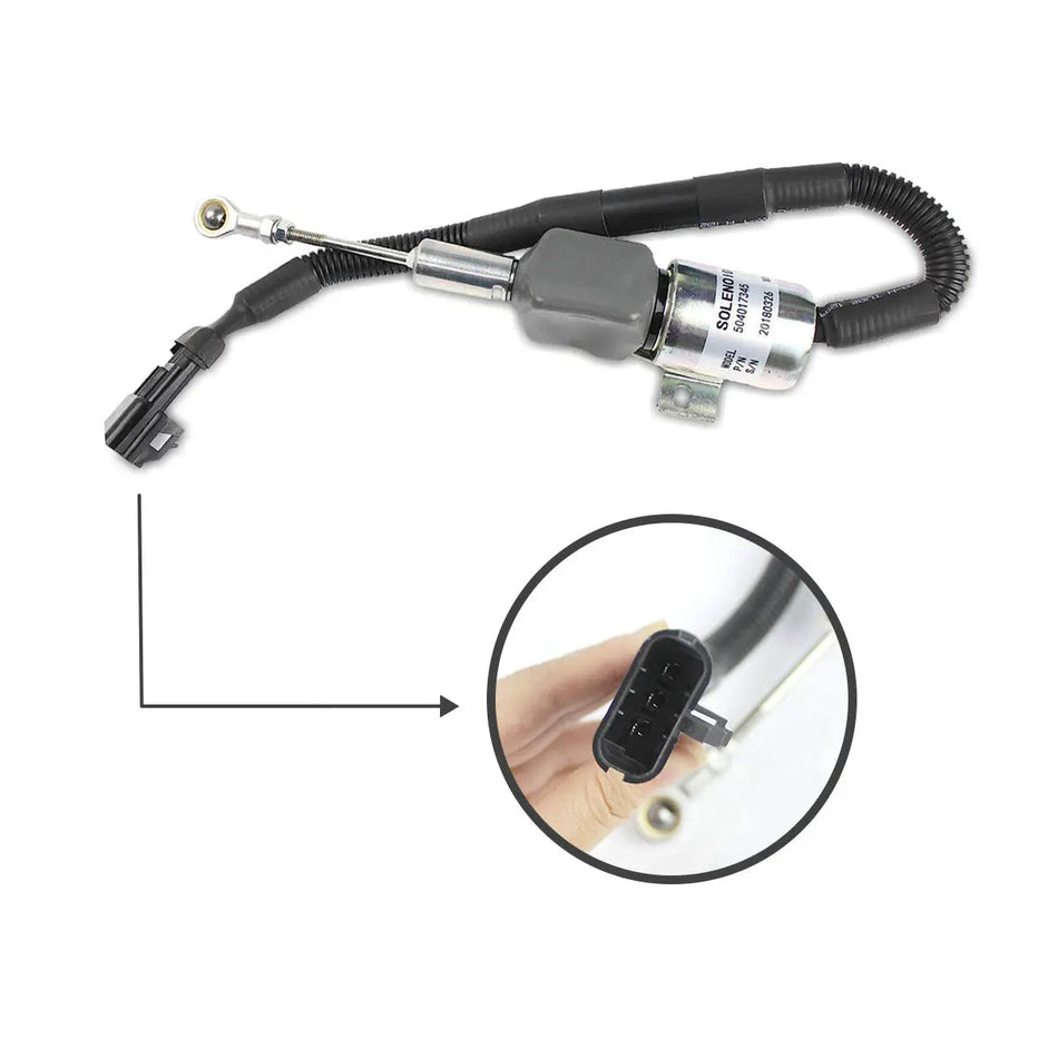 Topsealkit 504017345 fuel shut-off solenoid, for Kobelco E215 New Holland WX200 Excavator - image 2
