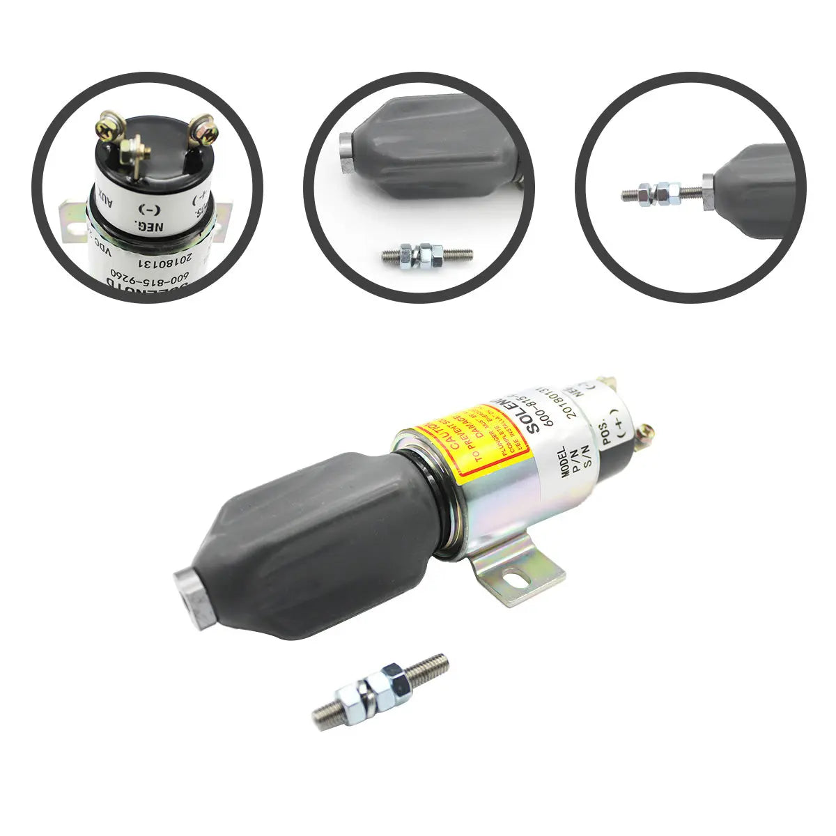 fuel shut-off solenoid 600-815-9260 for Komatsu PC128US-2 PC138US-2 WA100-5 - image 2