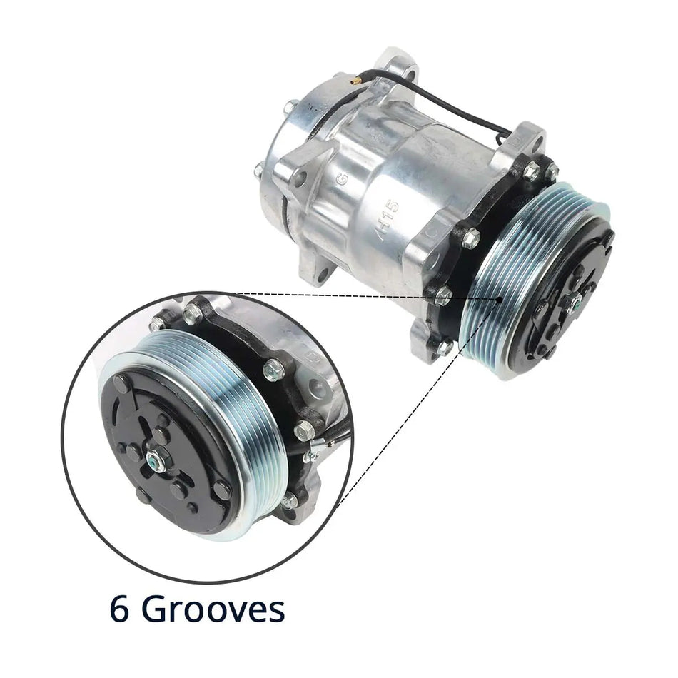 A/C Compressor 82016157 6PK for New Holland Tractor 5640 6640 - image 2