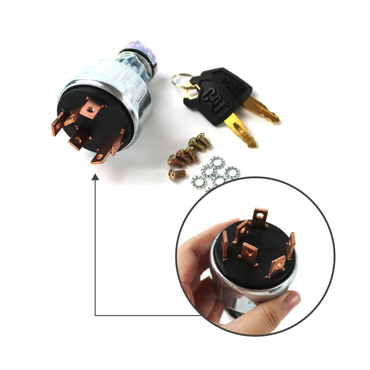 7Y-3918 ignition switch with 6 pins for Caterpillar E320B E330B E220B Excavator - image 2