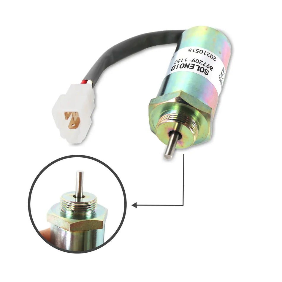 897209-1152 fuel shut-off solenoid for Hitachi MV2-40 EX4U EX40U Excavator - image 2
