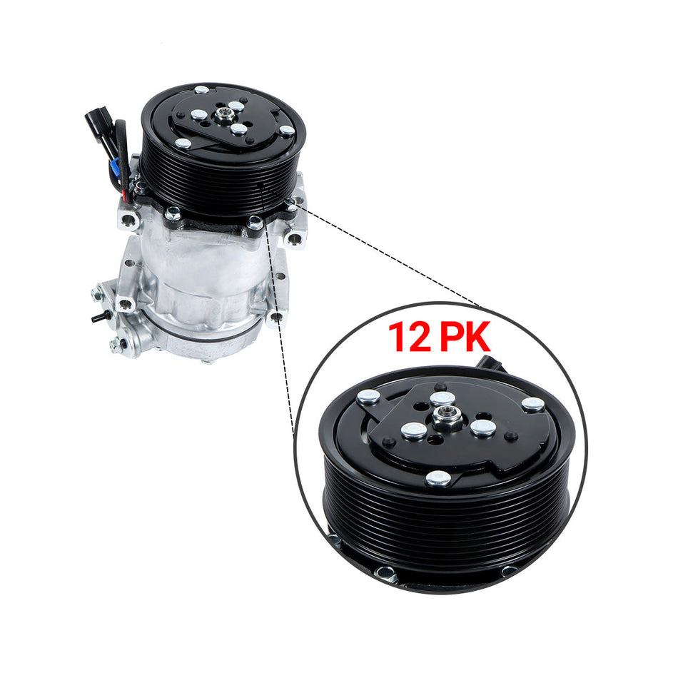 A/C Compressor 3611894C91 10PK 12V for International Navistar Truck - image 2