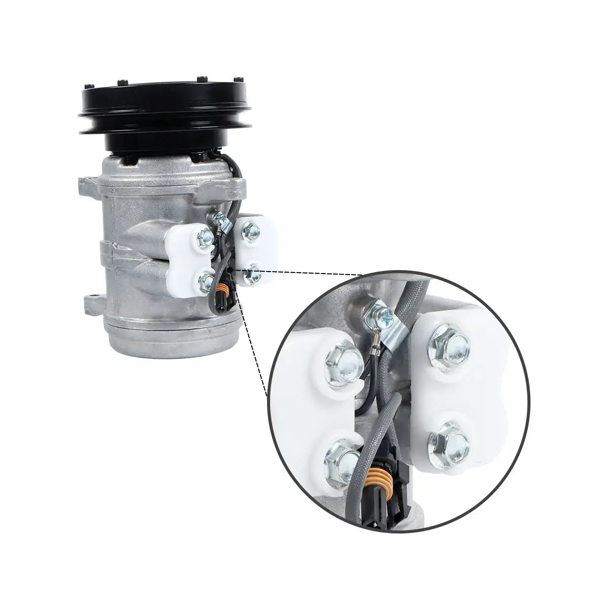 SE503051 1PK 12V A/C Compressor for John Deere Excavator 690C 690D 690ELC - image 3