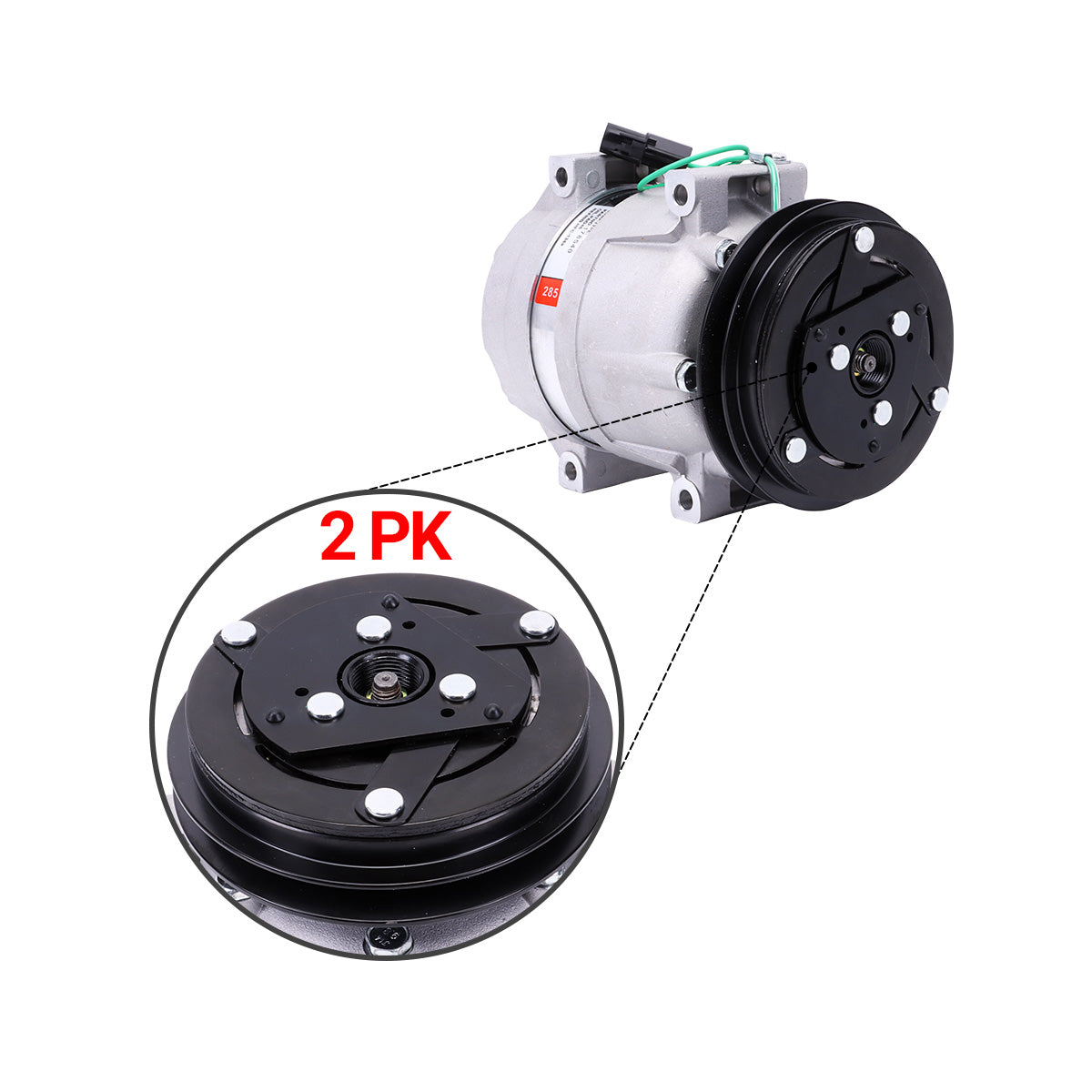 11Q6-90040 1PK 24V A/C Compressor for Hyundai Excavator HW140 HW160 - image 2