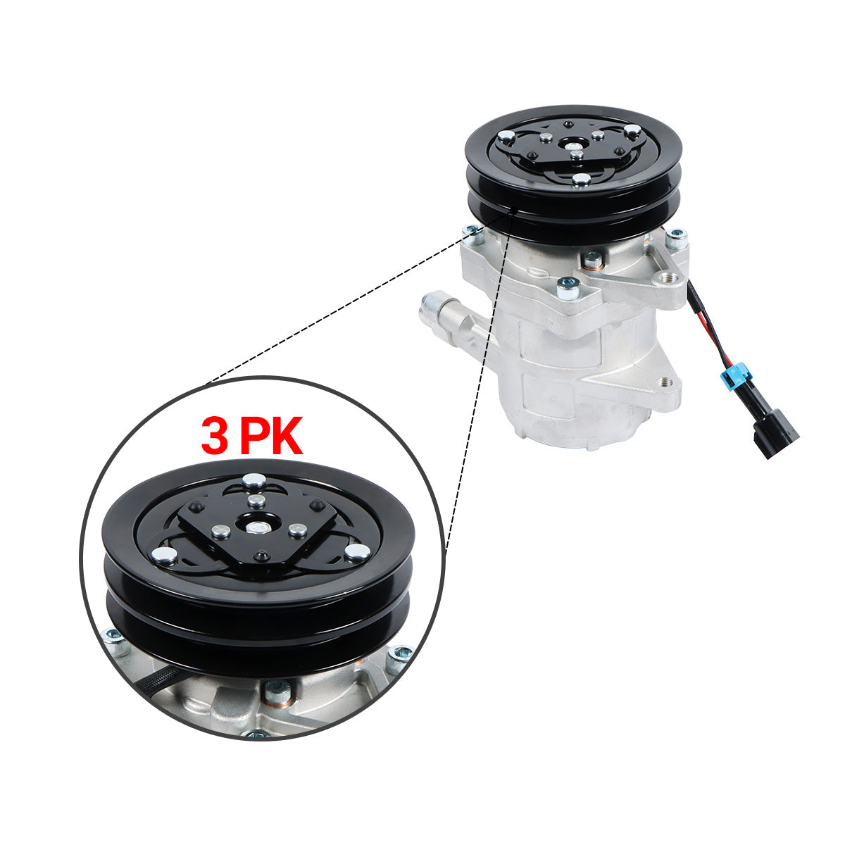 A/C Compressor 6733655 2PK 12V for Bobcat S150 S160 S175 S185 S205 Skid Steer Loader - image 2