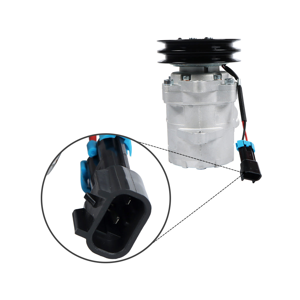 A/C Compressor 6733655 2PK 12V for Bobcat S150 S160 S175 S185 S205 Skid Steer Loader - image 3