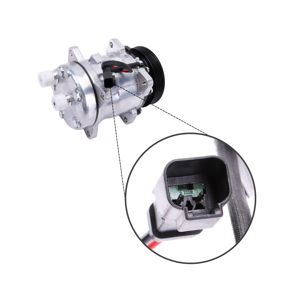 7023585 5PK 12V A/C Compressor for Bobcat S550 S590 S595 S630 S650 Loader - image 3