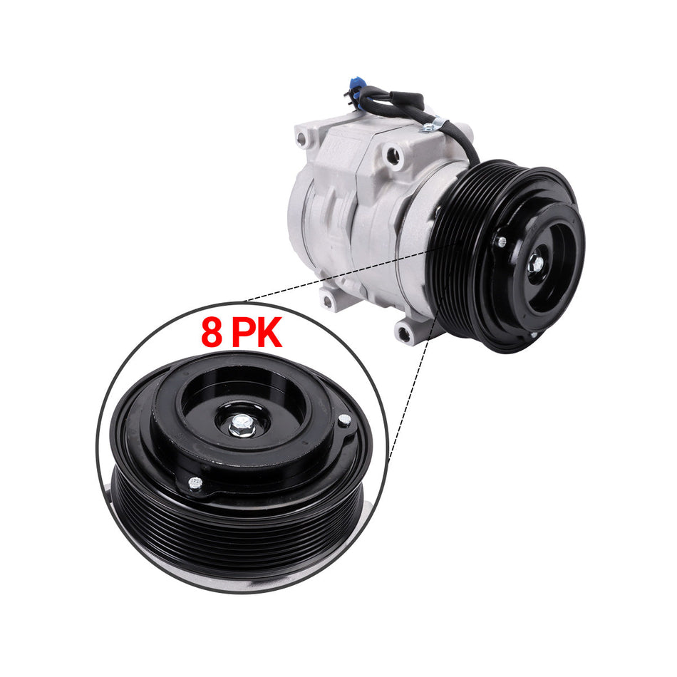 RE326205 A/C Compressor 8PK 12V for John Deere Skid Steer Loader 318E 319E - image 2