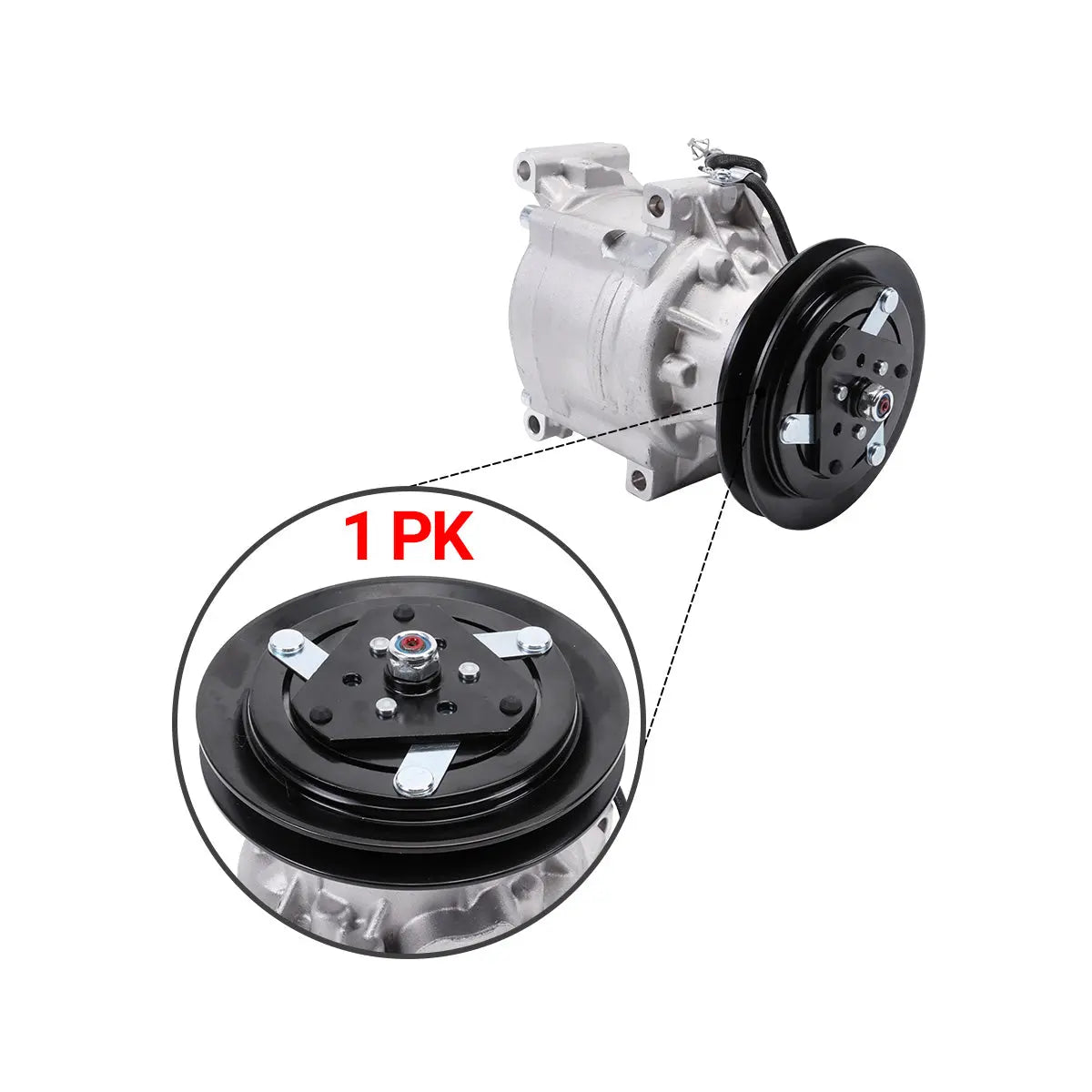 T1065-72213 A/C Compressor 1PK 12V for Kubota Tractor M110 M120 M900 - image 2