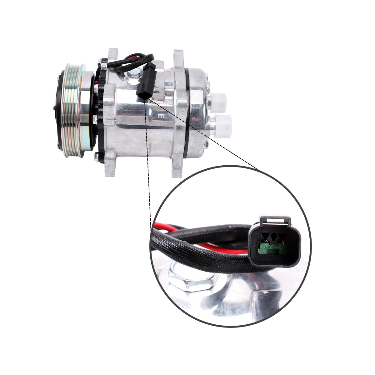 QP5H11-1812 4PK 12V A/C Compressor for Bobcat Loader T550 T595 T630 T650 S595 S550 - image 3