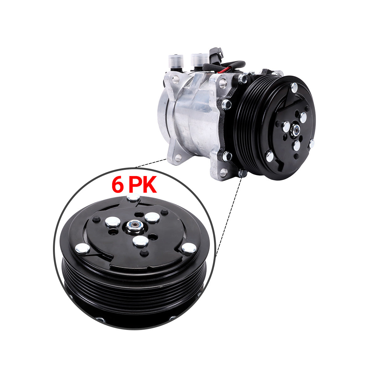 A/C Compressor 7279628 6PK 12V for Bobcat Skid Steer Loader A770 L750 S650 - image 2