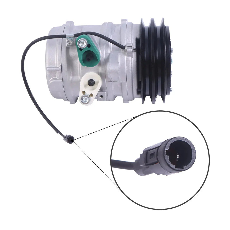717638 2PK 12V A/C Compressor SP10 for Kioti Kubota Landini Massey Zetor - image 2