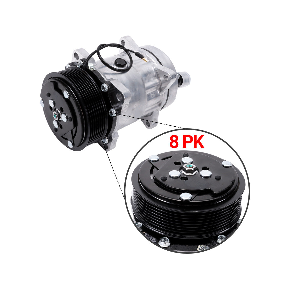 102-1018 A/C Compressor 8PK 12V for Thermo King Tripac APU Carrier Transicold - image 2