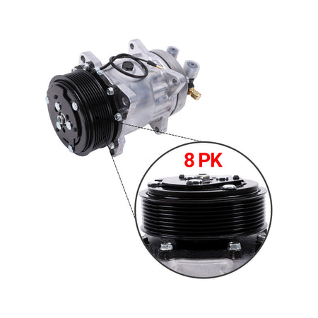 A/C Compressor 18-10157-06 8PK 12V for Thermo King Carrier Transport Refrigeration - image 2