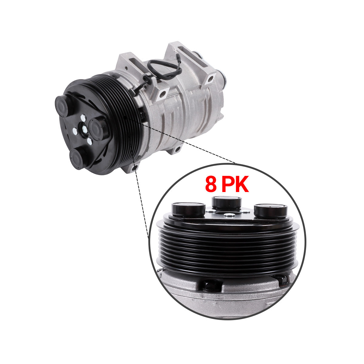 435-56282 A/C Compressor 8PK 12V for Shuttle Bus Va Transair Carrier Systems - image 2