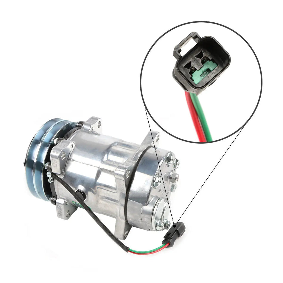 14649606 2PK 24V A/C Compressor SD7H15 for Volvo Excavators Loaders - image 2