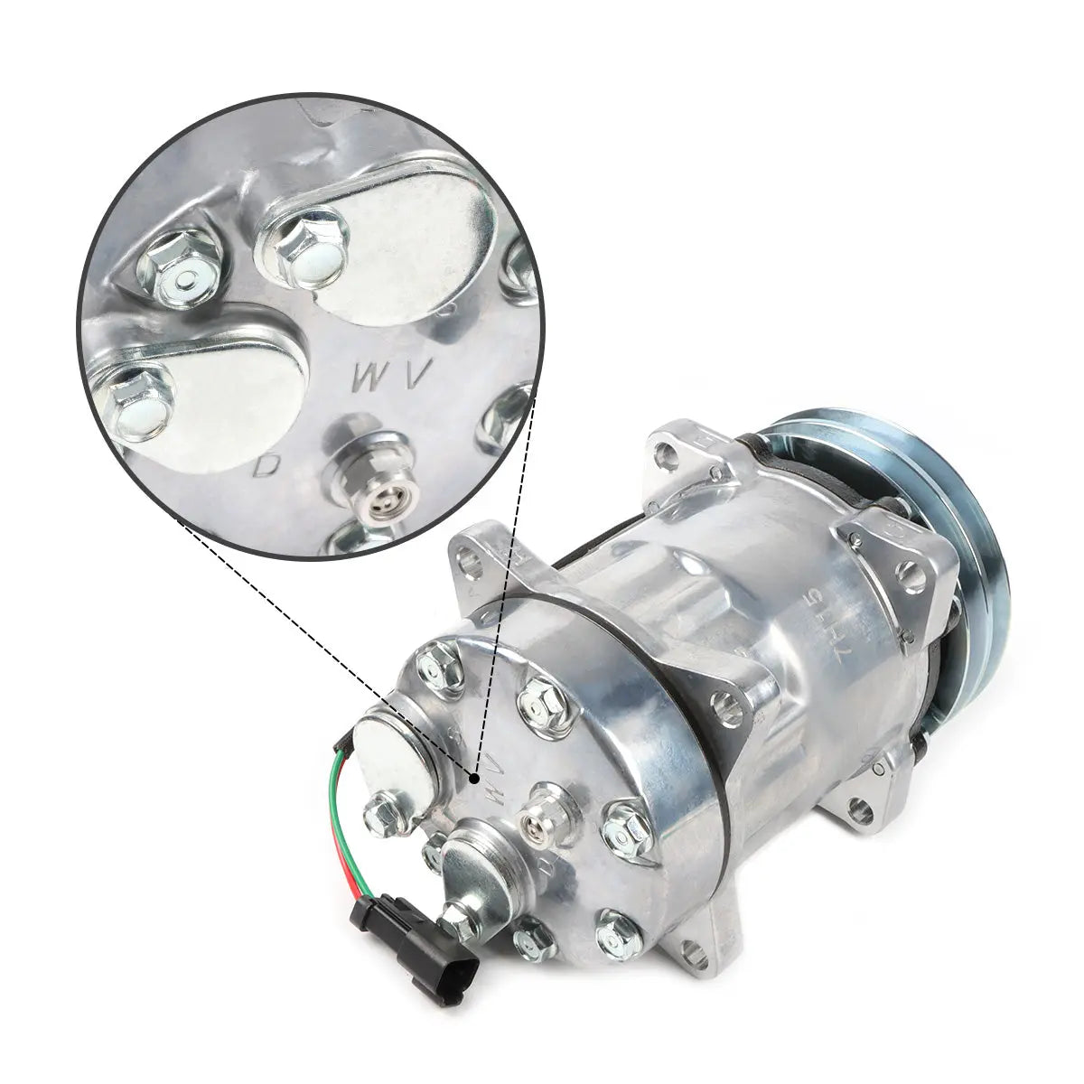 14649606 2PK 24V A/C Compressor SD7H15 for Volvo Excavators Loaders - image 3