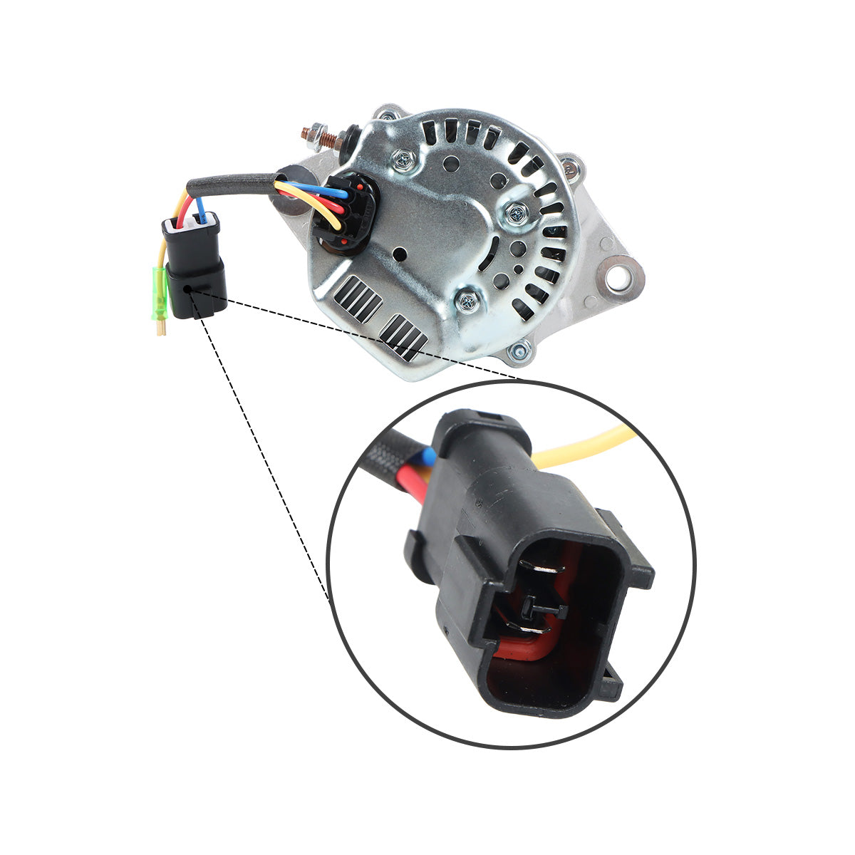 1K411-64010 12V alternator for Kubota D1803 Hitachi Loader - image 3
