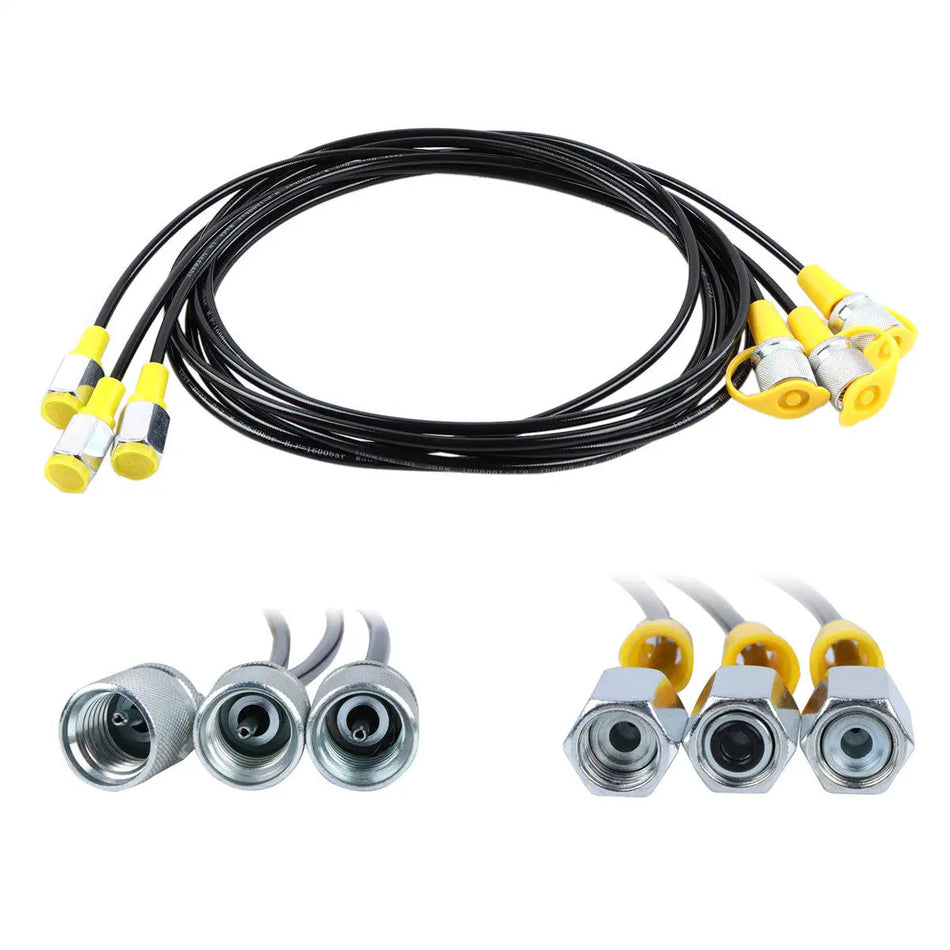 3-Gauge Hydraulic Pressure Test Kit 25/40/60 MPa with 12 Couplings and 3 Test Ho - image 2