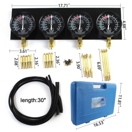 4-Gauge Motorcycle Carburetor Synchronizer Vacuum Gauge Set for Honda Yamaha Kaw - image 7