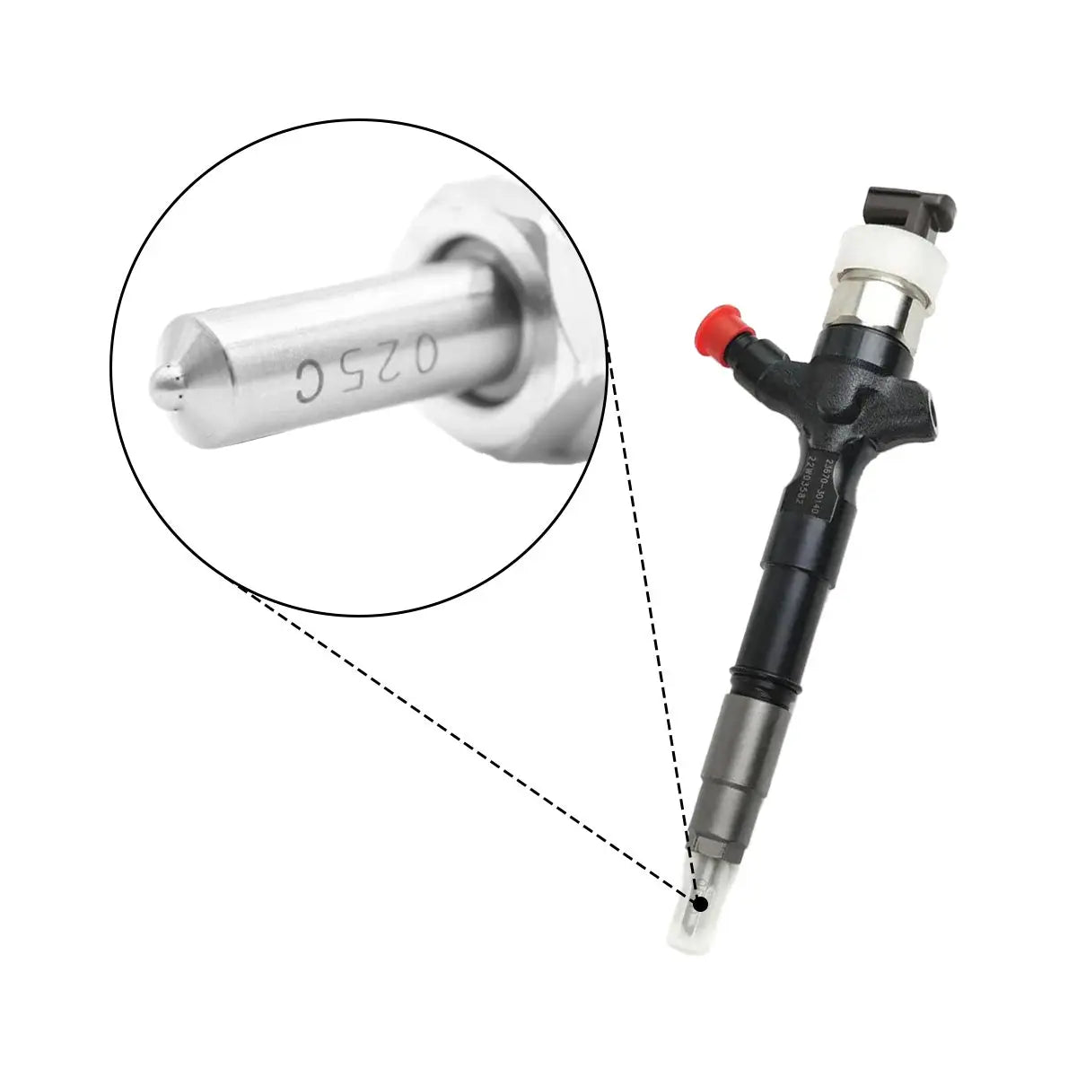 Common Rail Fuel Injector 23670-30140 Compatible with Toyota Hilux Land Cruiser 1KD-FTV Engine