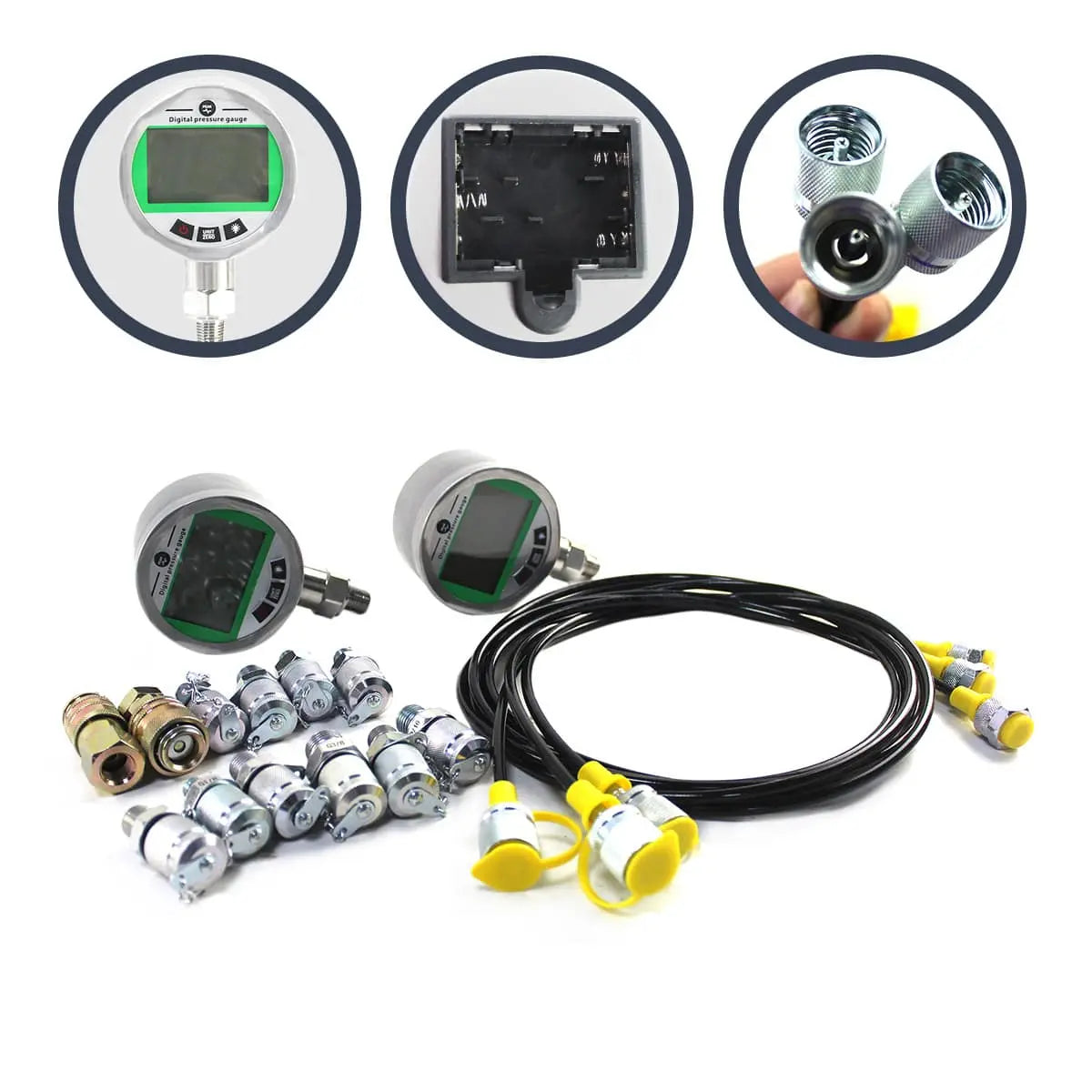 Digital Hydraulic Pressure Test Kit with 2 Gauges 70 MPa x2 for Excavators - image 4