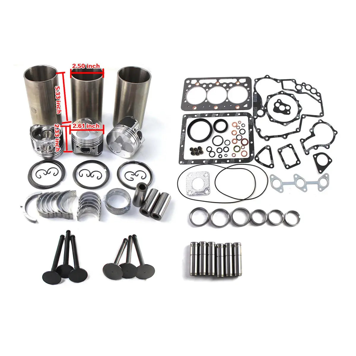 D722 D722EBH D722E Engine Overhaul Rebuild Kit for Kubota Tractor Forklift Parts - image 4